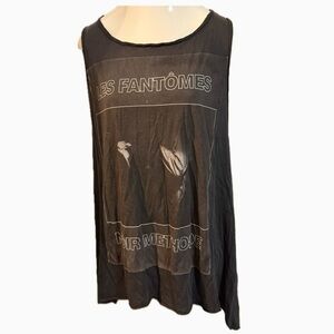 ALL SAINTS Les Fantômes Black Graphic Tank T-Shirt